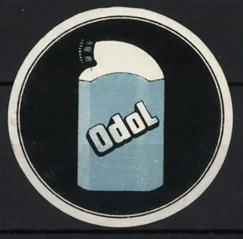 Reklamemarke Odol, Flasche mit Schriftzug Odol