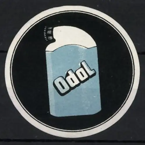 Reklamemarke Odol, Mundspülung und Zahnpflegeprodukt, Flasche