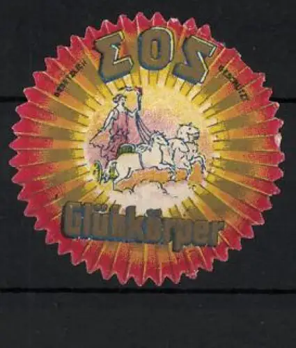 Reklamemarke EOS Glühkörper, Glühlampen, Göttin Eos auf Sonnenwagen