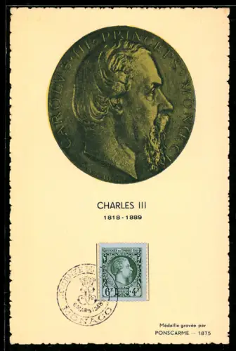 AK Journée du Timbre 1948, Charles III, Portrait, Briefmarke