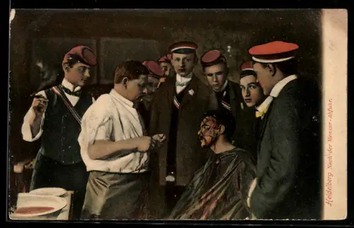 AK Heidelberg, Studenten nach der Mensur-Abfuhr