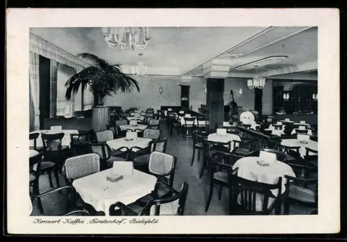 AK Bielefeld, Concert-Kaffee Fürstenhof G. Goedeke, Niedernstrasse 14, Innenansicht