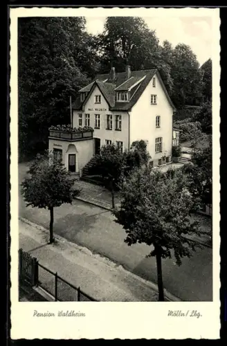 AK Mölln /Lbg., Hotel Pension Waldheim O. Schmidt mit Strasse aus der Vogelschau