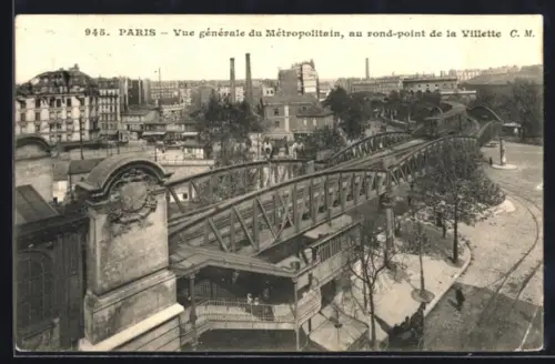 AK Paris, U-Bahn, Rond-Point de la Villette