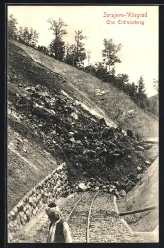 AK Sarajevo-Visegrad, Erdrutsch auf Bahngleise