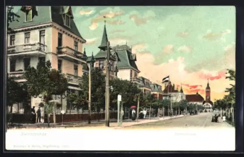 AK Swinemünde, Blick in die Dünenstrasse