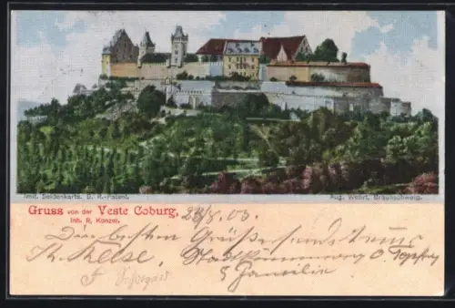 Seiden-AK Coburg, Veste Coburg, Inh. R. Künzel