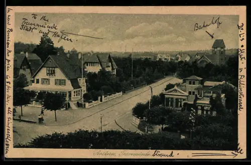 AK Travemünde, Hotel-Restaurant Seestern mit Strassenpartie