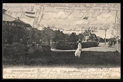 AK Travemünde, Strassenpartie am Strandpavillon