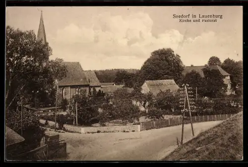 AK Seedorf in Lauenburg, Kirche und Pastorat