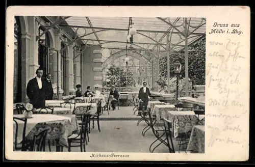 AK Mölln i. Lbg., Kurhaus, Terrassencafe