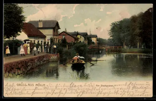 AK Mölln, Partie am Stadtgraben, Mühlenteich