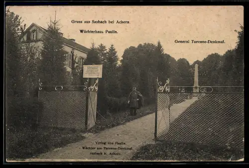 AK Sasbach bei Achern, Wächterhaus Paulin, General Turenne-Denkmal