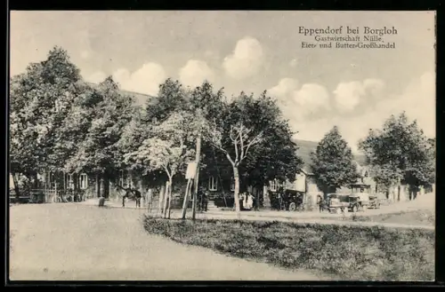 AK Eppendorf / Borgloh, Gasthaus Nülle mit Strassenpartie