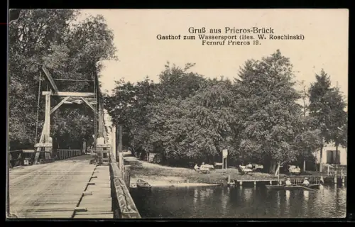 AK Prieros-Brück, Gasthaus zum Wassersport