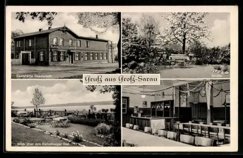 AK Gross-Sarau, Gaststätte Reedwisch, Inneres Saal, Grotte