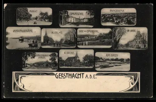 AK Geesthacht, Kirche, Landungsbrücke, Edmundsthal