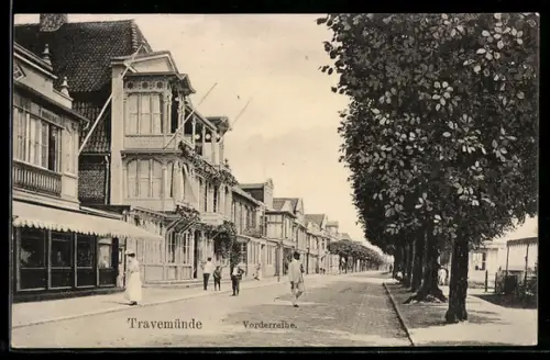 AK Travemünde, Hotel de Russie in der Vorderreihe-Strasse