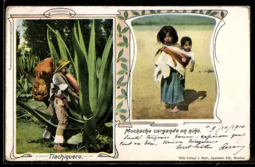 AK Mexico, Tlachiquero, Muchacha cargando un nino
