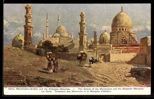 AK Cairo, Mameluken-Gräber un ddie Alabaster-Moschee