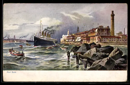 Künstler-AK F.Perlberg: Said, Hafen