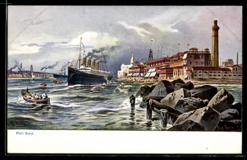 Künstler-AK F.Perlberg: Said, Hafen