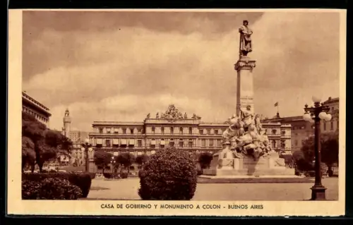 AK Buenos Aires, Casa de Gobierno y Monumento a Colon