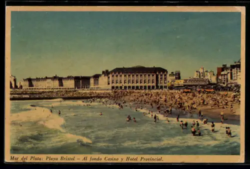 AK Mar del Plata, Playa Bristol, Al fondo Casino y Hotel Provincial