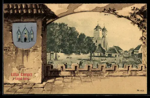 AK Lund, Lilla Torget i Lund 1830