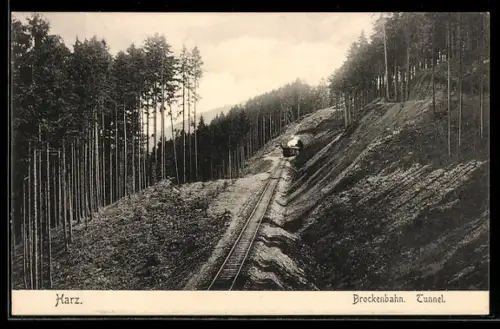 AK Harz, Tunnel der Brocken-Bergbahn