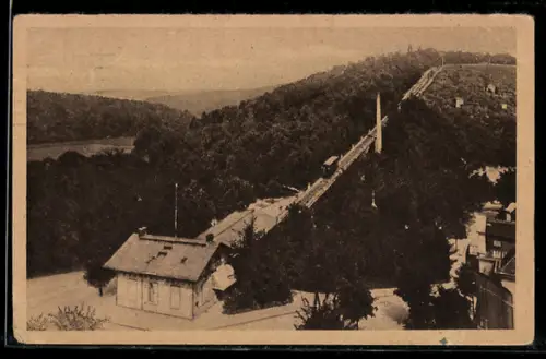 AK Wiesbaden, Nerobergbahn mit Blick zum Neroberg
