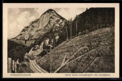 AK Kerschbuchhof, Karwendelbahn und Hechenberg, Bergbahn