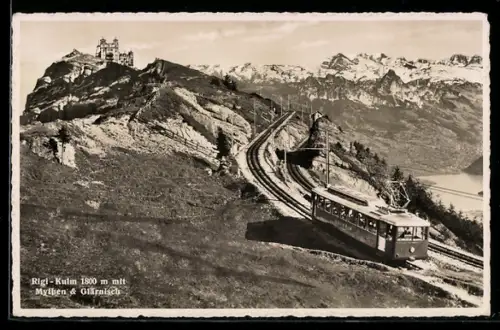 AK Rigi-Kulm, Bergbahn mit Mythen und Glärnisch