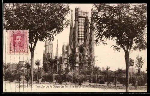 AK Barcelona, Templo de la Sagrada Familia en Construccion
