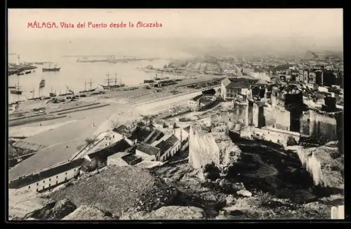 AK Málaga, Vista del Puerto desde la Alcazaba