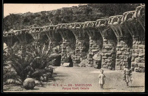 AK Barcelona, Parque Güell, Detaile