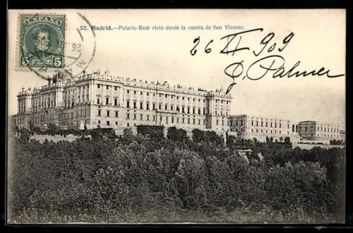 AK Madrid, Palacio Real visto desde la cuesta de San Vicente