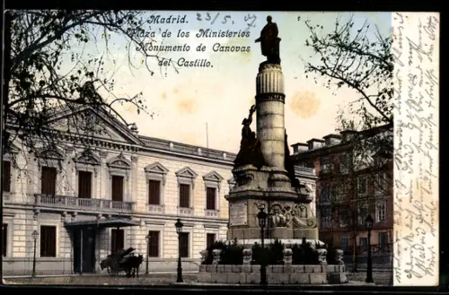 AK Madrid, Plaza de los Ministeries, Monumento de Canovas del Castillo