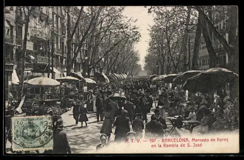 AK Barcelona, Mercado de flores en la Rambla de S. José