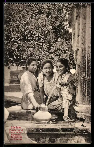 AK Córdoba, Fuente en el Patio de los Naranjas, Muchachas cordobesas