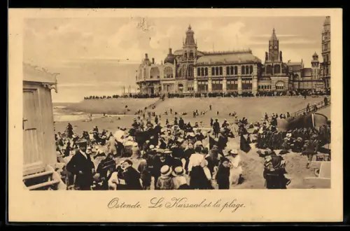 AK Ostende, Le Kursaal et la plage