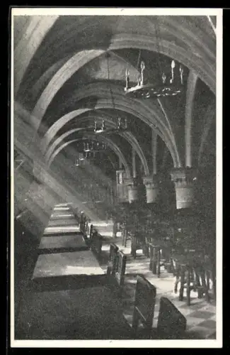 AK Gent, Gasthaus Raadskelder, Innenansicht