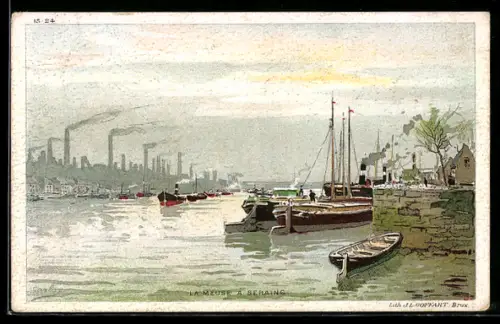 Künstler-AK Seraing, La Meuse