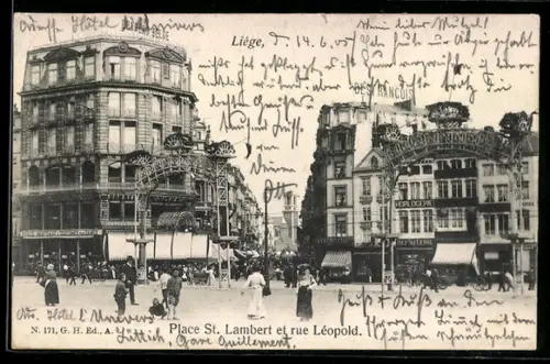 AK Liége, Place St. Lambert et rue Léopold
