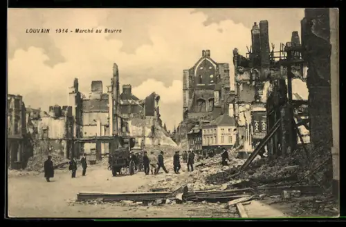 AK Louvain, Marché au Beurre en ruines