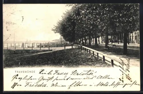 AK Travemünde, Vorderreihe, Strassenpartie