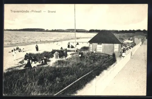 AK Travemünde-Priwall, Strand und Promenade