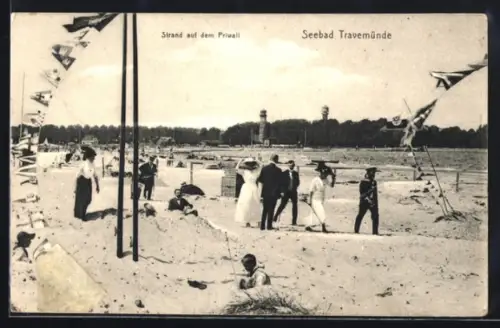 AK Travemünde, Strand auf dem Priwall