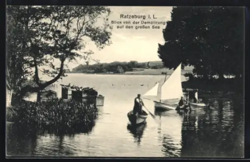 AK Ratzeburg i. L., Blick von der Demolierung auf den grossen See