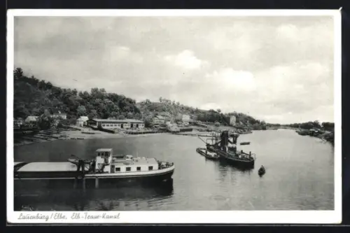 AK Lauenburg /Elbe, Elbe-Trave-Kanal, Schiffe